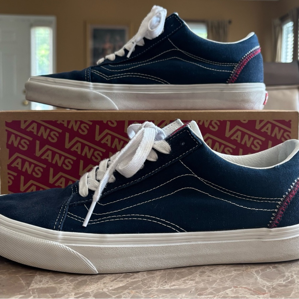 Vans Blue and White Old Skool Sneakers